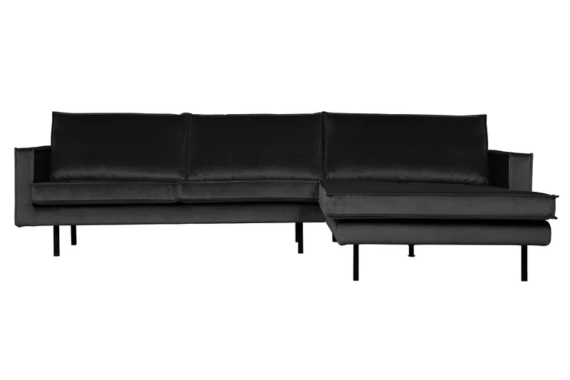 Lissbon 3-istuttava oikeanpuoleinen l-muotoinen divaanisohva 300 cm samettia, Harmaa