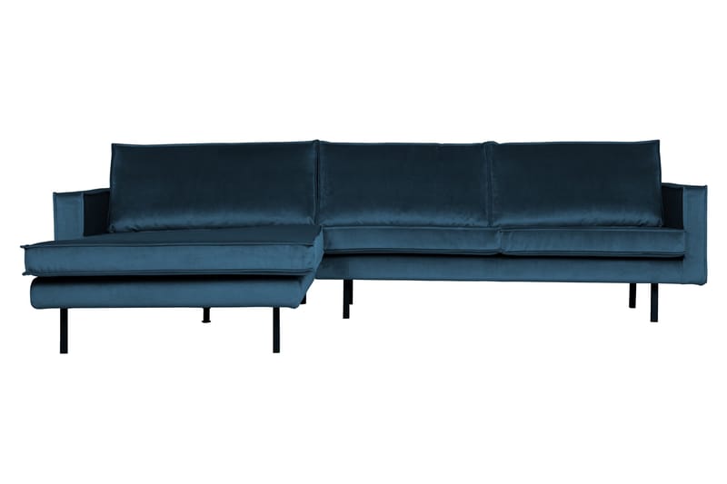 Lissbon 3-istuttava vasemmanpuoleinen l-muotoinen divaanisohva 300 cm samettia, Sininen