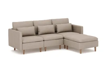 Lovis 3-istuttava kangassohva käännettävällä divaanilla - Beige - Huonekalut - Sohva - Divaanisohva - 3 istuttava sohva divaanilla