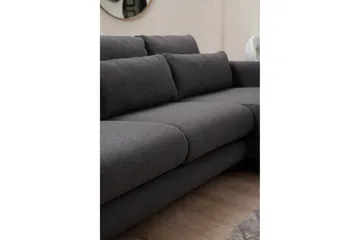Makhan 3-istuttava oikea l-muotoinen divaanisohva bouclé-kangasta - Antrasiitti - Huonekalut - Sohva - Divaanisohva - 3 istuttava sohva divaanilla