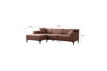 Malpani Sohva med Divan 4-sits - Konjakki - Huonekalut - Sohva - Divaanisohva