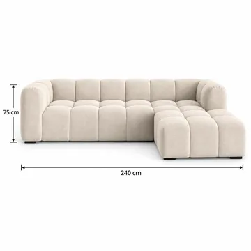 Marlow 3-istuttava kuplamainen divaanisohva, oikea - Beige - Huonekalut - Sohva - Divaanisohva - 3 istuttava sohva divaanilla