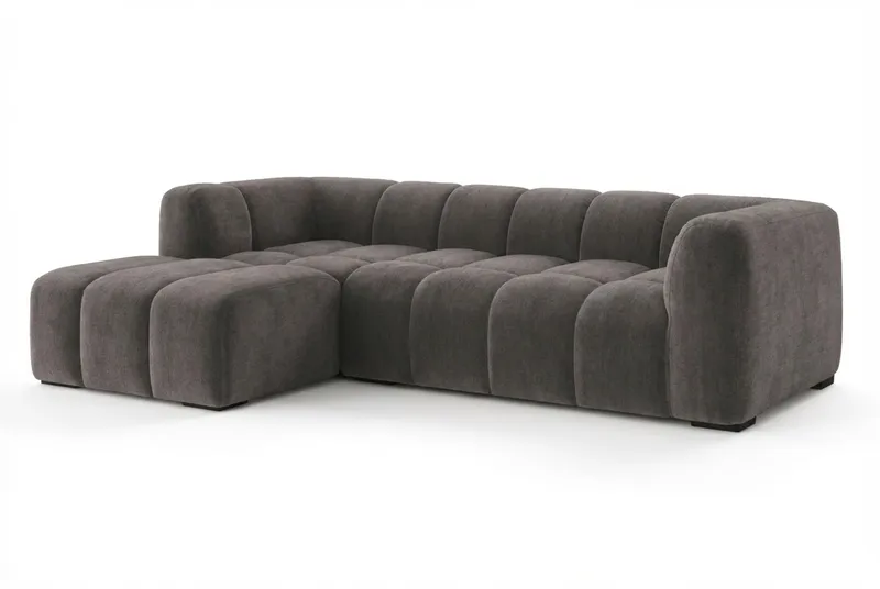 Marlow 3-istuttava Kupliva Divaanisohva vasen - Harmaa - Huonekalut - Sohva - Divaanisohva - 3 istuttava sohva divaanilla