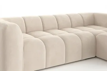 Marlow 3-paikkainen L-mallinen Bubblig Divaanisohva Oikea Lepolaiturilla Kankaasta - Beige - Huonekalut - Sohva - Divaanisohva - 3 istuttava sohva divaanilla