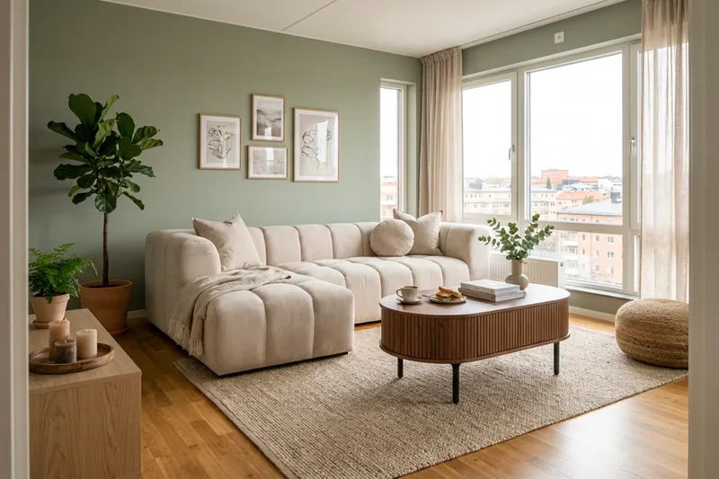 Marlow kolmen istuttava kuplamainen divaanisohva, vasenkätinen - Beige - Huonekalut - Sohva - Divaanisohva - 3 istuttava sohva divaanilla