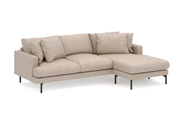 Menard 3-istuttava Oikeakätinen L-muotoinen Divaanisohva Kangasista - Beige - Huonekalut - Sohva - Divaanisohva
