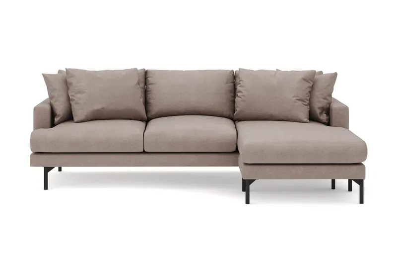 Menard 3-istuttava Oikeakätinen L-muotoinen Divaanisohva Kangasista - Ruskea - Huonekalut - Sohva - Divaanisohva - 3 istuttava sohva divaanilla