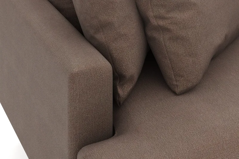 Menard 3-istuttava Oikeakätinen L-muotoinen Divaanisohva Kangasista - Ruskea - Huonekalut - Sohva - Divaanisohva - 3 istuttava sohva divaanilla