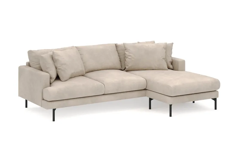 Menard 3-istuttava Oikeakätinen L-muotoinen Divaanisohva Manchesterista - Greige - Huonekalut - Sohva - Divaanisohva