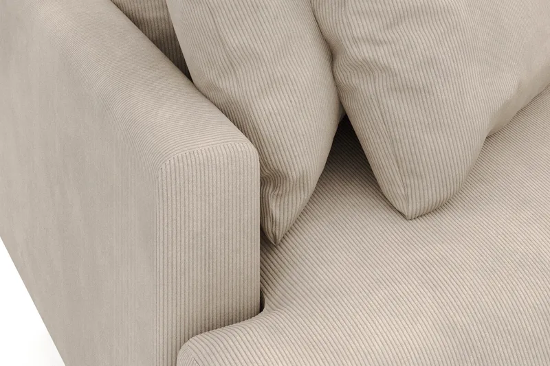 Menard 3-istuttava Oikeakätinen L-muotoinen Divaanisohva Manchesterista - Greige - Huonekalut - Sohva - Divaanisohva