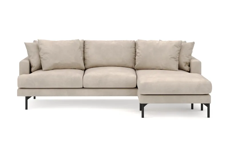 Menard 3-istuttava Oikeakätinen L-muotoinen Divaanisohva Manchesterista - Greige - Huonekalut - Sohva - Divaanisohva