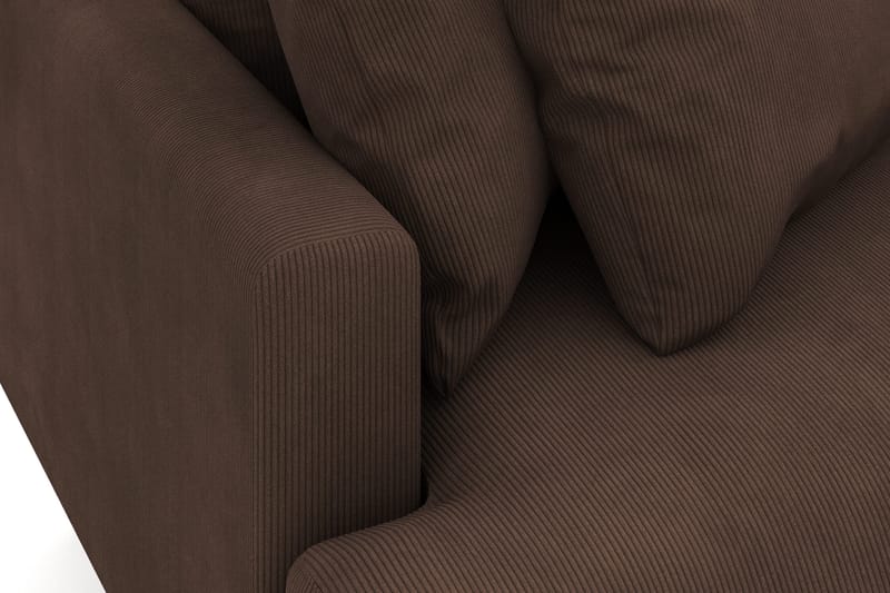 Menard 3-istuttava Oikeakätinen L-muotoinen Divaanisohva Manchesterista - Ruskea - Huonekalut - Sohva - Divaanisohva - 3 istuttava sohva divaanilla