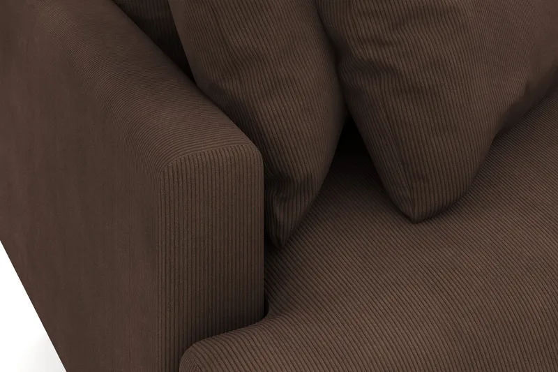 Menard 3-istuttava Oikeakätinen L-muotoinen Divaanisohva Manchesterista - Ruskea - Huonekalut - Sohva - Divaanisohva - 3 istuttava sohva divaanilla