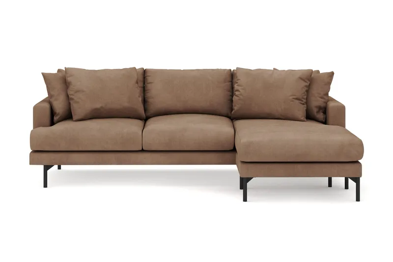 Menard 3-istuttava Oikeakätinen L-muotoinen Divaanisohva Manchesterista - Ruskea - Huonekalut - Sohva - Divaanisohva