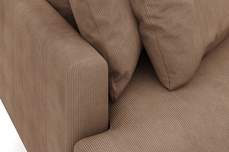 Menard 3-istuttava Oikeakätinen L-muotoinen Divaanisohva Manchesterista - Ruskea - Huonekalut - Sohva - Divaanisohva