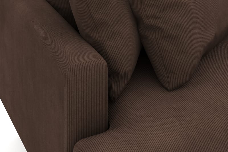 Menard 3-istuttava Oikeakätinen L-muotoinen Divaanisohva Manchesterista - Ruskea - Huonekalut - Sohva - Divaanisohva - 3 istuttava sohva divaanilla