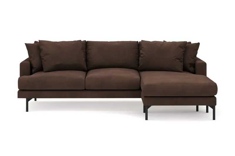 Menard 3-istuttava Oikeakätinen L-muotoinen Divaanisohva Manchesterista - Ruskea - Huonekalut - Sohva - Divaanisohva - 3 istuttava sohva divaanilla