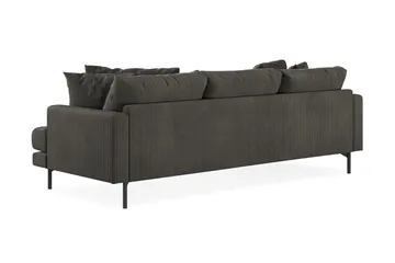 Menard 3-istuttava Vasenkätinen L-muotoinen Divaanisohva Manchesterista - Tummanharmaa - Huonekalut - Sohva - Divaanisohva - 3 istuttava sohva divaanilla