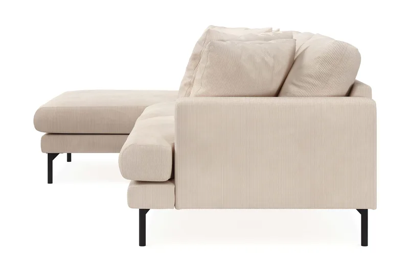 Menard 3-istuttava Vasenkätinen Syvä L-muotoinen Divaanisohva Manchesterista - Beige - Huonekalut - Sohva - Divaanisohva - 3 istuttava sohva divaanilla