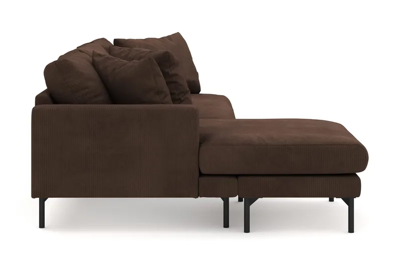 Menard 3-istuttava Vasenkätinen Syvä L-muotoinen Divaanisohva Manchesterista - Ruskea - Huonekalut - Sohva - Divaanisohva - 3 istuttava sohva divaanilla
