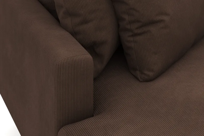 Menard 3-istuttava Vasenkätinen Syvä L-muotoinen Divaanisohva Manchesterista - Ruskea - Huonekalut - Sohva - Divaanisohva - 3 istuttava sohva divaanilla