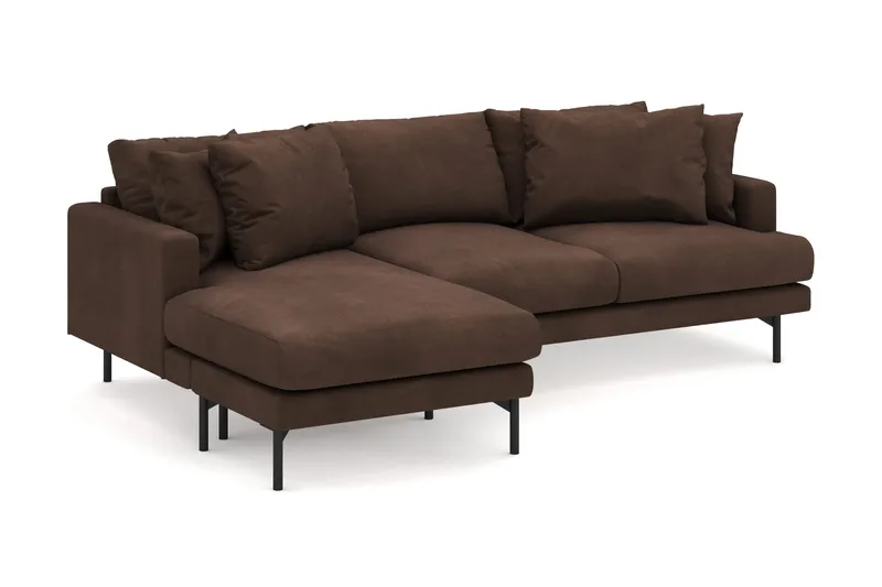 Menard 3-istuttava Vasenkätinen Syvä L-muotoinen Divaanisohva Manchesterista - Ruskea - Huonekalut - Sohva - Divaanisohva - 3 istuttava sohva divaanilla