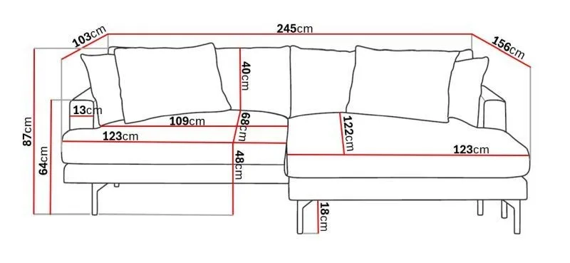 Menard 4-istuttava Oikeakätinen L-muotoinen Divaanisohva Kangasista - Beige - Huonekalut - Sohva - Divaanisohva