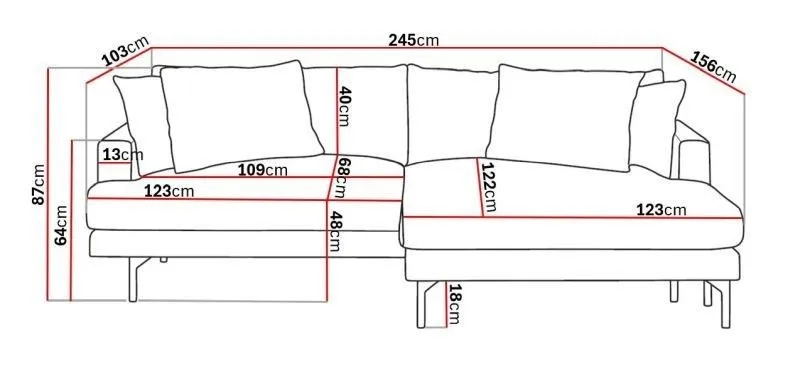 Menard 4-istuttava Oikeakätinen L-muotoinen Divaanisohva Kangasista - Beige - Huonekalut - Sohva - Divaanisohva