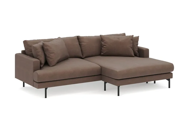 Menard 4-istuttava Oikeakätinen L-muotoinen Divaanisohva Kangasista - Ruskea - Huonekalut - Sohva - Divaanisohva