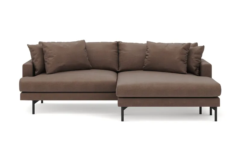 Menard 4-istuttava Oikeakätinen L-muotoinen Divaanisohva Kangasista - Ruskea - Huonekalut - Sohva - Divaanisohva