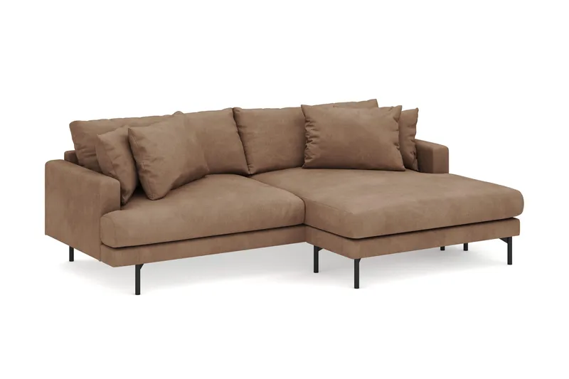 Menard 4-istuttava Oikeakätinen L-muotoinen Divaanisohva Manchesterista - Ruskea - Huonekalut - Sohva - Divaanisohva