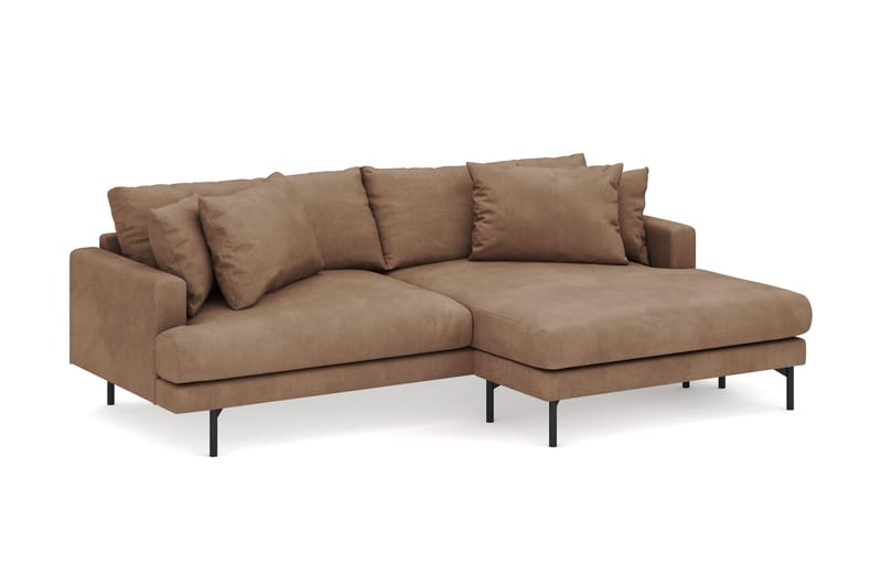 Menard 4-istuttava Oikeakätinen L-muotoinen Divaanisohva Manchesterista - Ruskea - Huonekalut - Sohva - Divaanisohva