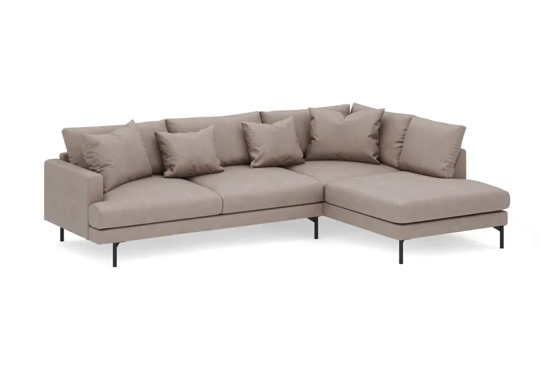 Menard 4-istuttava Oikeakätinen Syvä L-muotoinen Divaanisohva Kangasista - Ruskea - Huonekalut - Sohva - Divaanisohva