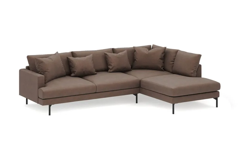 Menard 4-istuttava Oikeakätinen Syvä L-muotoinen Divaanisohva Kangasista - Ruskea - Huonekalut - Sohva - Divaanisohva