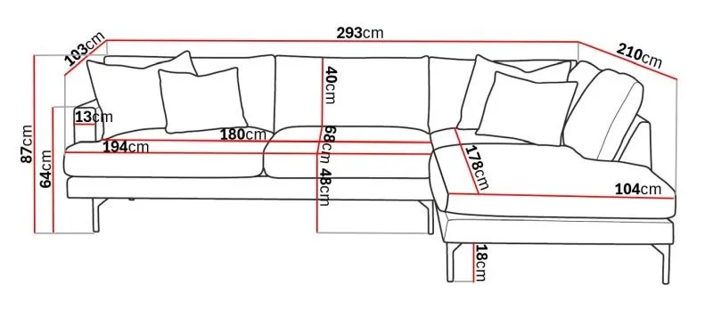 Menard 4-istuttava Oikeakätinen Syvä L-muotoinen Divaanisohva Kangasista - Ruskea - Huonekalut - Sohva - Divaanisohva
