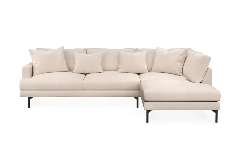 Menard 4-istuttava Oikeakätinen Syvä L-muotoinen Divaanisohva Kankaasta, Beige