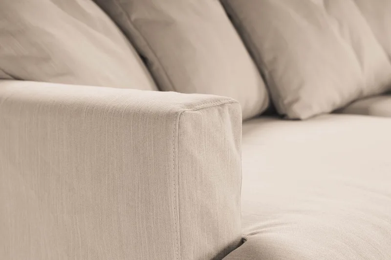 Menard 4-istuttava Oikeakätinen Syvä L-muotoinen Divaanisohva Kankaasta - Beige - Huonekalut - Sohva - Divaanisohva