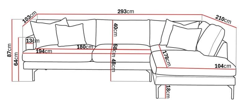 Menard 4-istuttava Oikeakätinen Syvä L-muotoinen Divaanisohva Manchesterista - Greige - Huonekalut - Sohva - Divaanisohva