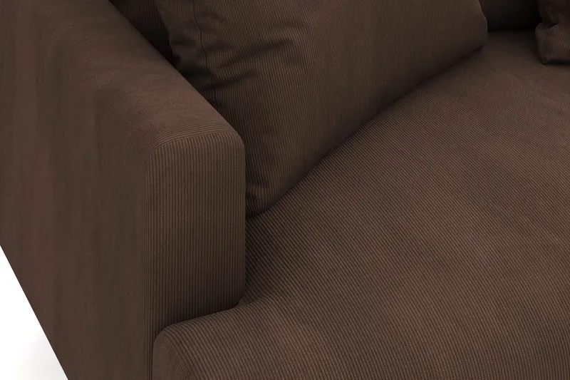 Menard 4-istuttava Oikeakätinen Syvä L-muotoinen Divaanisohva Manchesterista - Ruskea - Huonekalut - Sohva - Divaanisohva