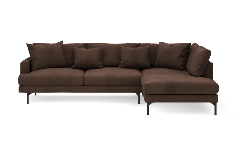 Menard 4-istuttava Oikeakätinen Syvä L-muotoinen Divaanisohva Manchesterista, Ruskea