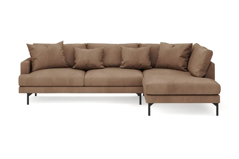 Menard 4-istuttava Oikeakätinen Syvä L-muotoinen Divaanisohva Manchesterista - Ruskea - Huonekalut - Sohva - Divaanisohva