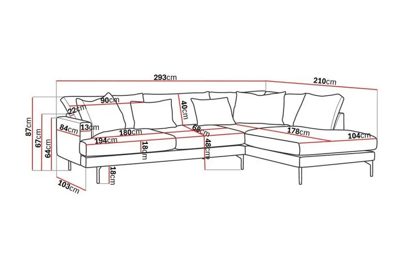 Menard 4-istuttava Oikeakätinen Syvä L-muotoinen Divaanisohva Sametti - Beige - Huonekalut - Sohva - Divaanisohva