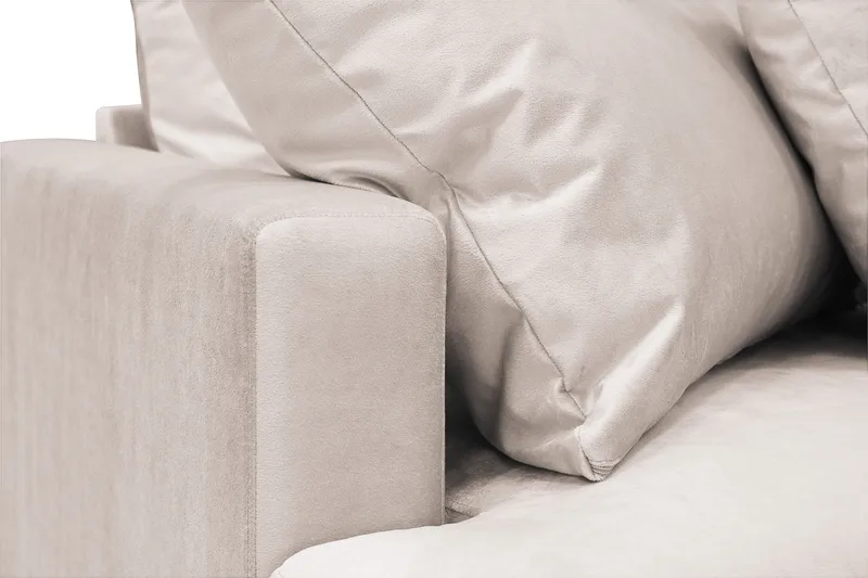 Menard 4-istuttava Oikeakätinen Syvä L-muotoinen Divaanisohva Sametti - Beige - Huonekalut - Sohva - Divaanisohva