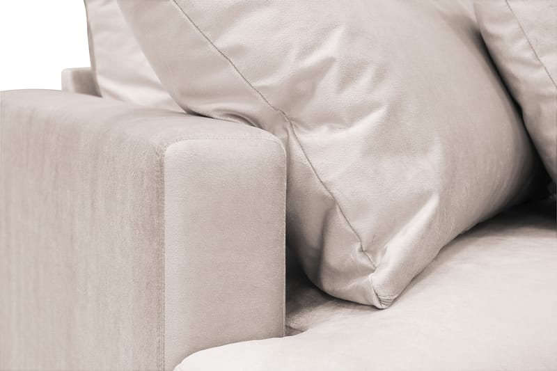 Menard 4-istuttava Oikeakätinen Syvä L-muotoinen Divaanisohva Sametti - Beige - Huonekalut - Sohva - Divaanisohva