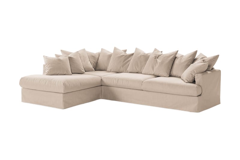 Menard 4-istuttava Vasenkätinen L-muotoinen Divaanisohva Kankaasta - Beige - Huonekalut - Sohva - Divaanisohva