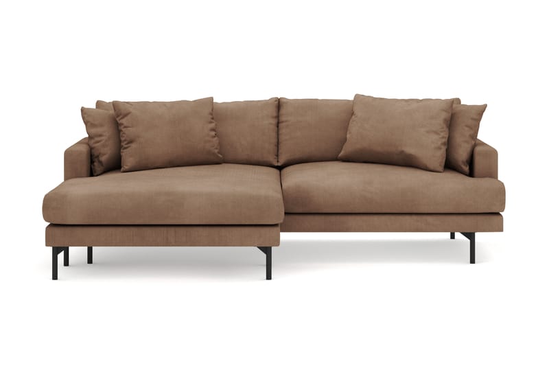 Menard 4-istuttava Vasenkätinen L-muotoinen Divaanisohva Manchesterista - Ruskea - Huonekalut - Sohva - Divaanisohva