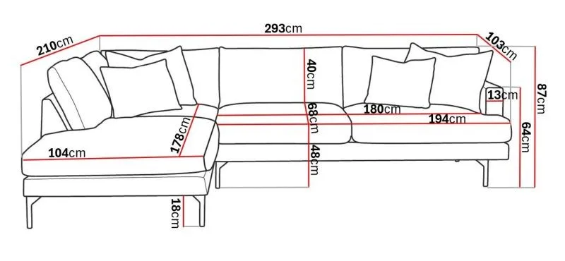Menard 4-istuttava Vasenkätinen Syvä L-muotoinen Divaanisohva Kangasista - Beige - Huonekalut - Sohva - Divaanisohva