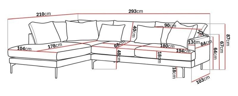 Menard 4-istuttava Vasenkätinen Syvä L-muotoinen Divaanisohva Kangasista - Beige - Huonekalut - Sohva - Divaanisohva