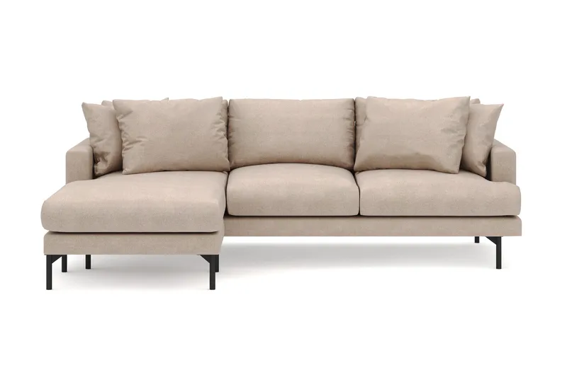 Menard 4-istuttava Vasenkätinen Syvä L-muotoinen Divaanisohva Kangasista - Beige - Huonekalut - Sohva - Divaanisohva