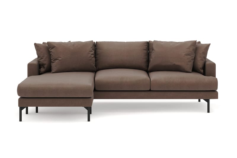 Menard 4-istuttava Vasenkätinen Syvä L-muotoinen Divaanisohva Kangasista, Ruskea